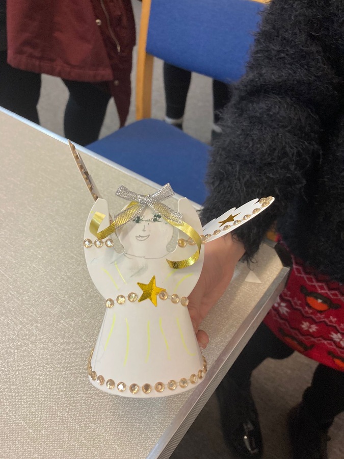 We made an angel to take home